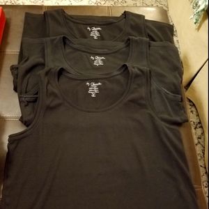 (3) Chico's black scoop-neck tanks